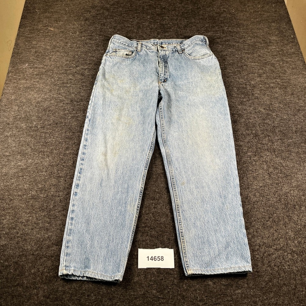 Vintage Lands' End Direct Merchant Straight Leg Jeans Mens 35 Blue Denim Cotton